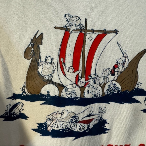 Vintage 80s Norwegian Yacht Club Sweatshirt Large Unisex USA Screen Stars Cotton - Picture 7 of 11